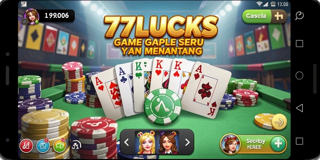 Gameplay seru dan interaktif di 77LUCKS Gaple.