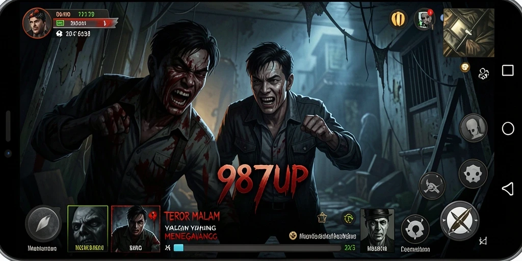 Tangkapan layar 987UP menampilkan suasana Horror yang mencekam.