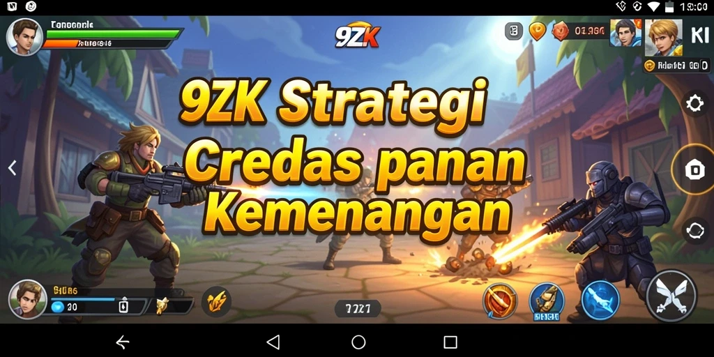 Screenshot gameplay 9ZK menampilkan pertempuran strategis yang mendebarkan.