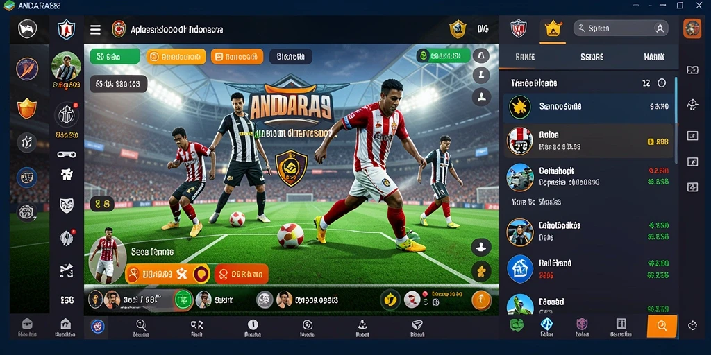 Screenshot ANDARA88 menampilkan antarmuka taruhan olahraga yang menarik dan riang.
