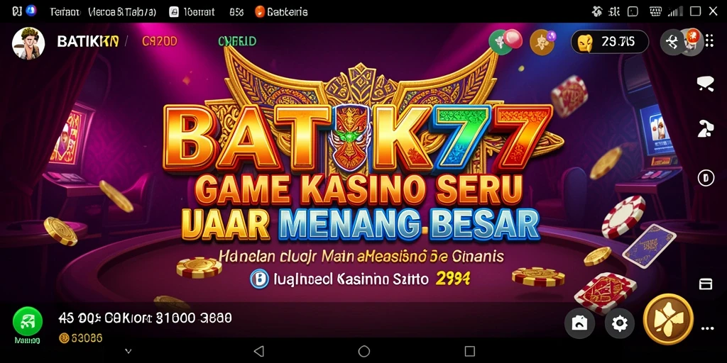 Tampilan gameplay BATIK77 yang mendebarkan di aplikasi Kasino.