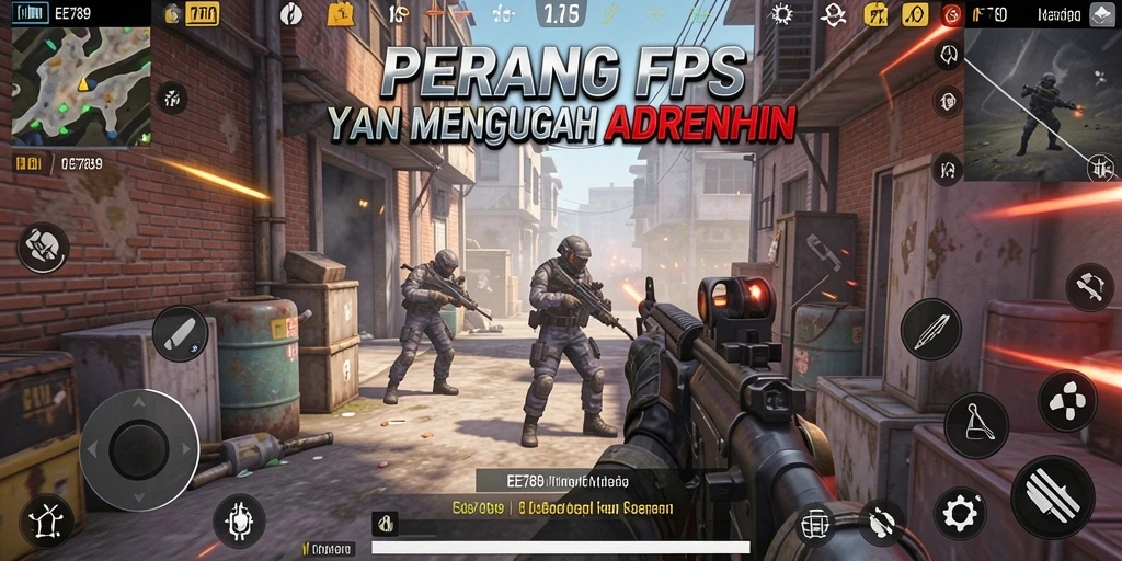 Gameplay seru dalam pertempuran FPS yang intens.