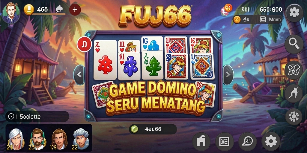 Screenshot gameplay FUJI66 yang menunjukkan aksi permainan domino seru.
