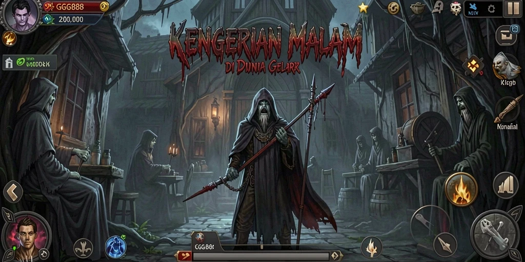 Tampilan Gameplay GGG888 dengan atmosfer horor yang mendalam.