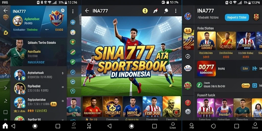Tampilan screenshot utama INA777, menampilkan fitur taruhan olahraga dengan desain menarik.