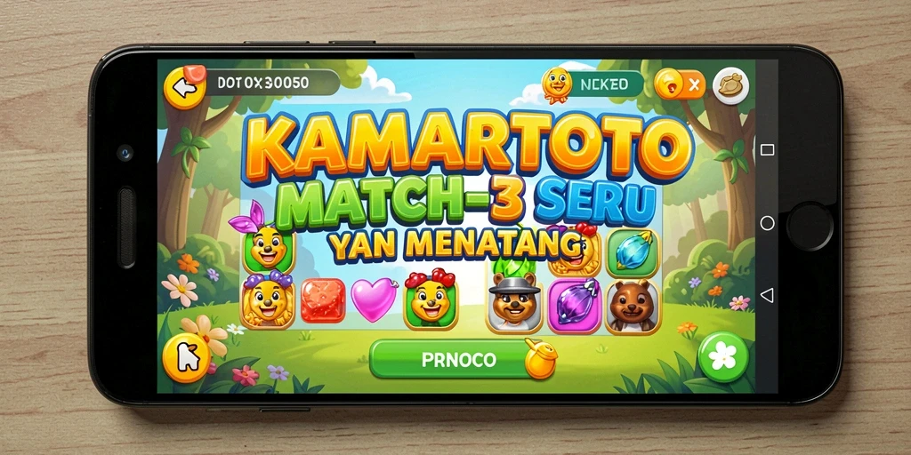 Tampilan permainan Match-3 yang seru dan menantang di KAMARTOTO.