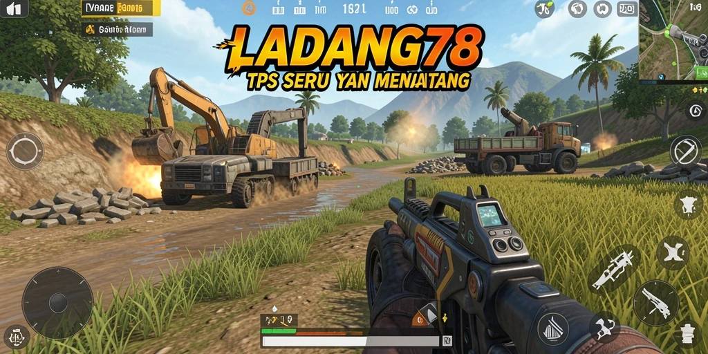 Tangkapan layar LADANG78 menampilkan aksi pertempuran intens.