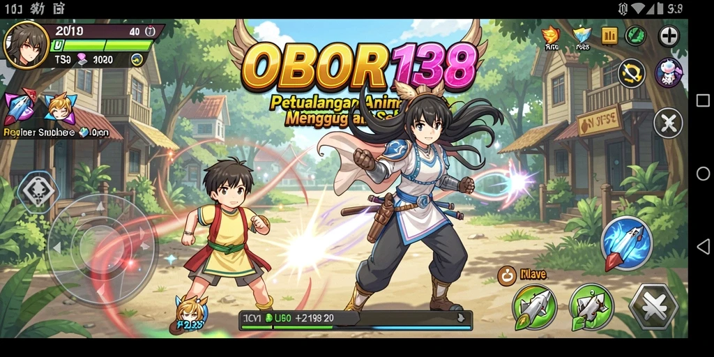 Tampilan karakter anime yang menawan dan aksi mendebarkan dalam OBOR138.