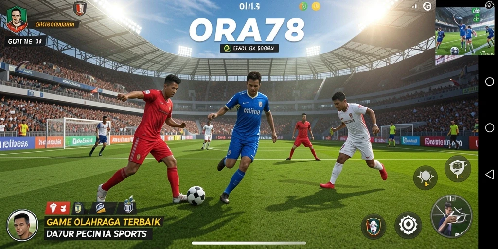 Tampilan seru gameplay ORA78 dengan aksi olahraga mendebarkan.