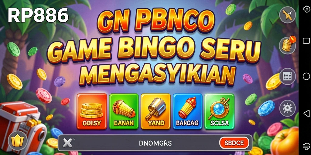 Screenshot RP886 menunjukkan permainan Bingo yang mendebarkan dengan grafis menarik.