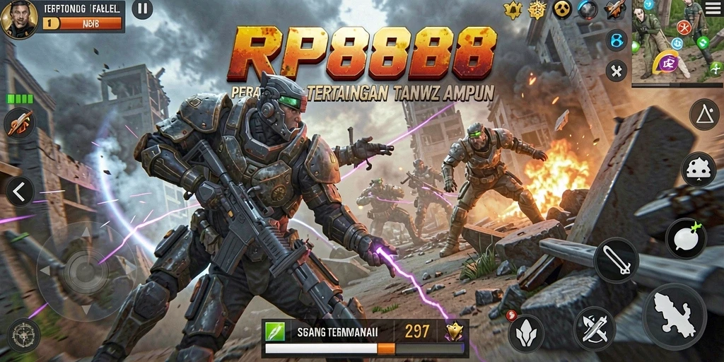 Tampilan gameplay mendebarkan dari RP888 dengan aksi yang intens.
