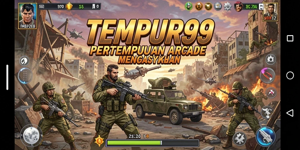 Gameplay seru TEMPUR99 dengan aksi pertempuran arcade.