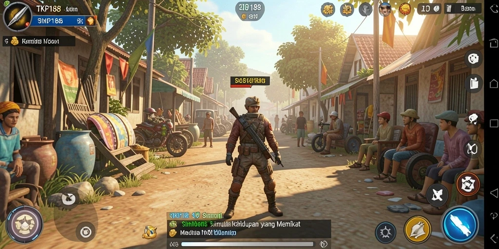 Tampilan gameplay menarik dari TKP188 yang menonjolkan interaksi sosial.